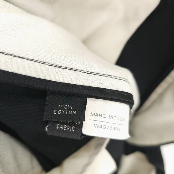 MARC JACOBS Black Pants 100% Cotton High Rise Cuffed Straight/Wide Leg Size 2 - Picture 7 of 8